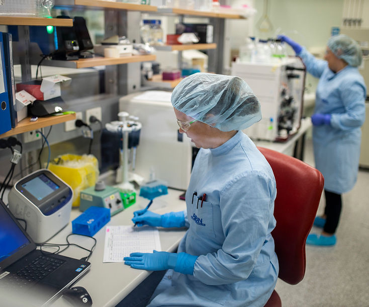 Researcher at the bench performing molecular cloning