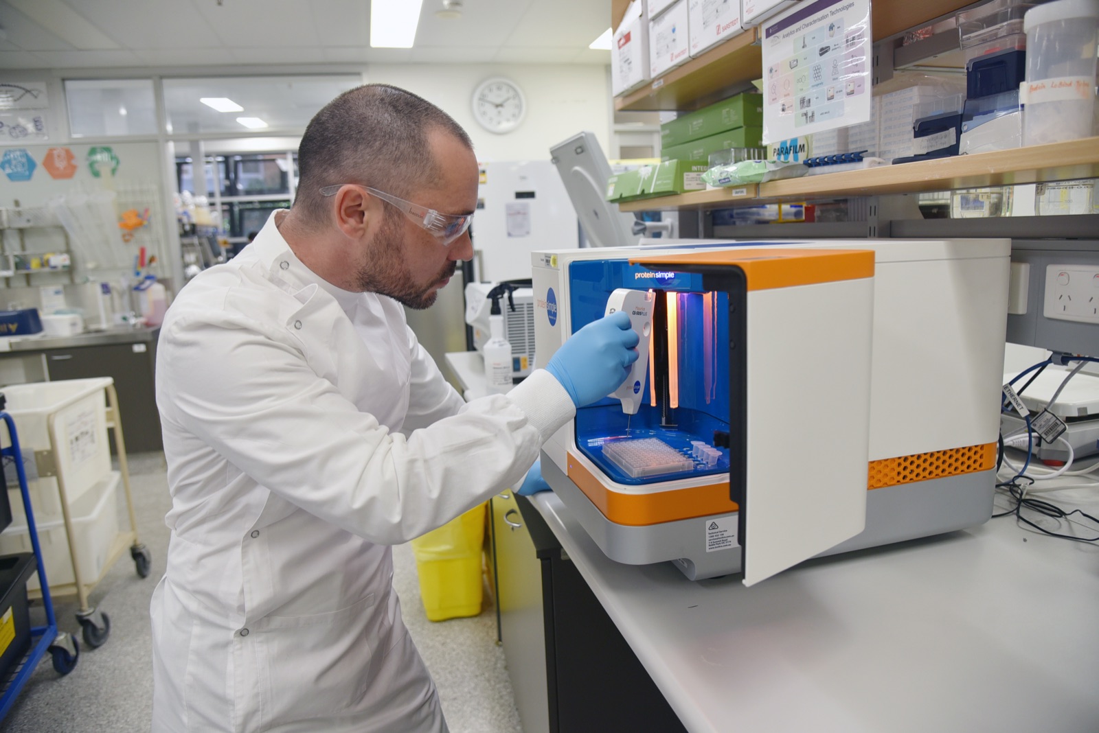 PEF scientist analysing recombinant malaria diagnostic proteins by capillary electrophoresis